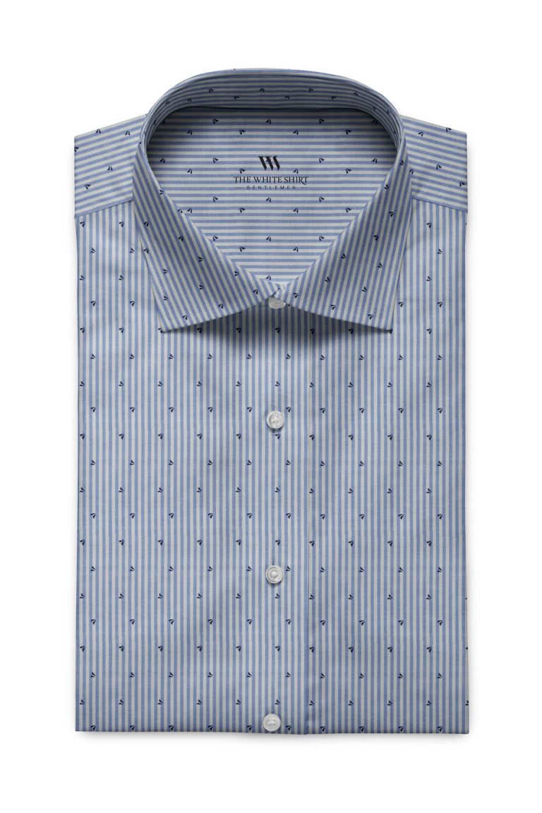 Lacto Feather Touch Blue and White Poplin