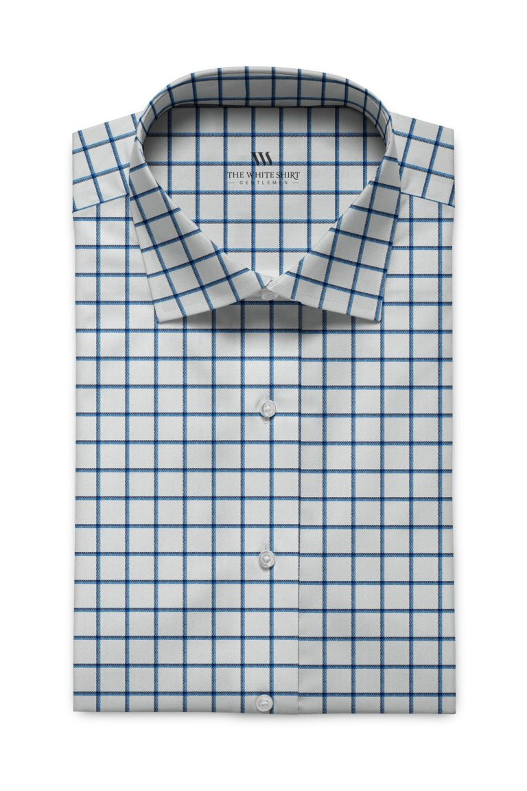 Moris Soft Finish Twill Blue Check